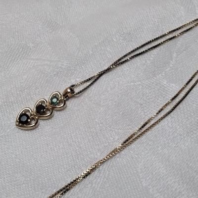 Ross Simons Emerald, Ruby, Sapphire 18" Gold Vermeil Necklace