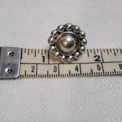Mexico Silver Button 925 Earrings