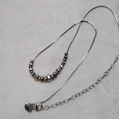 Sterling Dyadema Silver Copper Bead Snake Italian 925 16" Adjustable Necklace