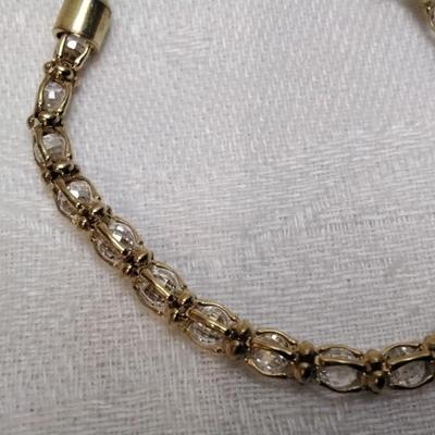 Italian CZ Gold Vermeil Adjustable Bracelet