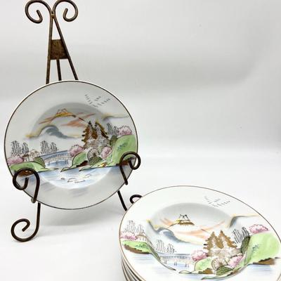 Kutani Japan Porcelain Hand Painted Serving for 6