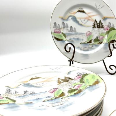 Kutani Japan Porcelain Hand Painted Serving for 6