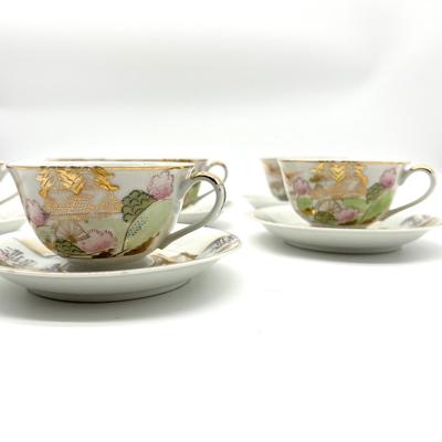 Kutani Japan Porcelain Hand Painted Serving for 6