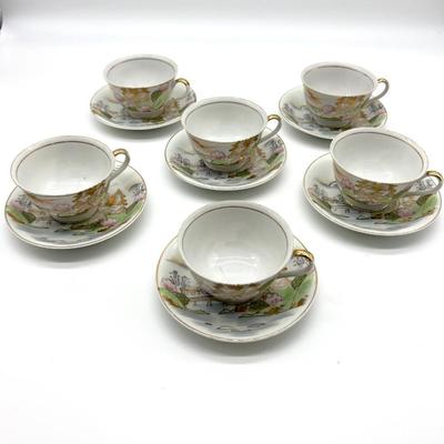 Kutani Japan Porcelain Hand Painted Serving for 6