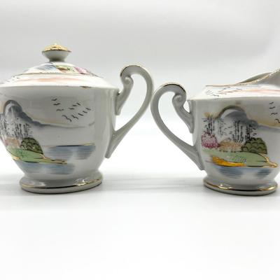 Kutani Japan Porcelain Hand Painted Serving for 6