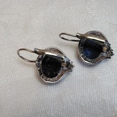 Vintage One of a Kind Lapis Lazuli With Areas of Pyrite (Fools Gold) 925 Earrings