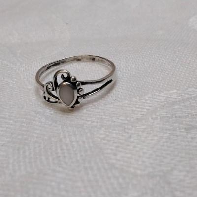 Vintage Milky Quartz 925 Ring Size 7.5
