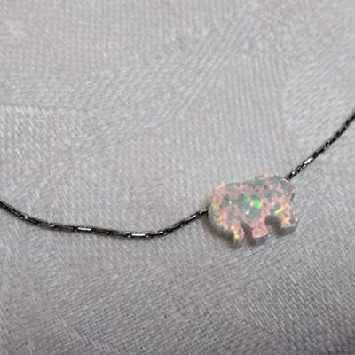 Vintage Opal Elephant 16" 925 Necklace