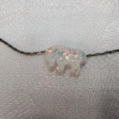 Vintage Opal Elephant 16" 925 Necklace