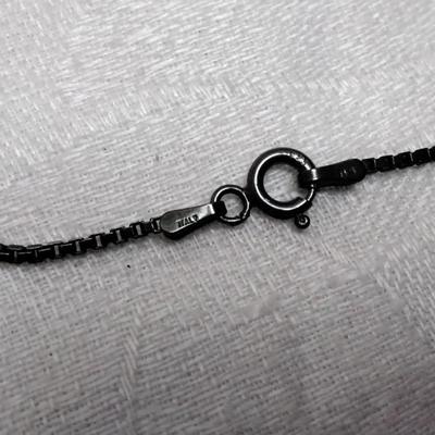 Vintage Reversible Zuni Lapidary Gemstone Art 28" Italian Black 925 Necklace