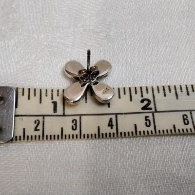 Mother of Pearl/Marcasite Flower 925 Earrings
