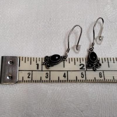 Vintage Onyx 925 Earrings