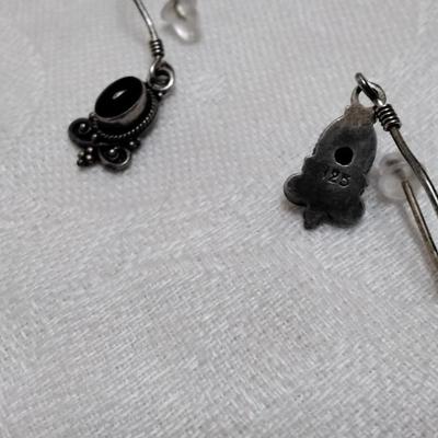 Vintage Onyx 925 Earrings