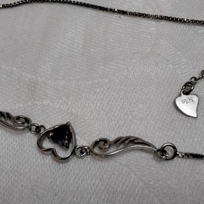 Unique Amethyst Angel Wing 16" 925 Necklace