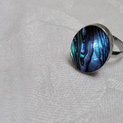 Vintage Abalone 925 Ring Size 8