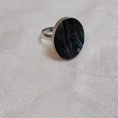 Vintage Abalone 925 Ring Size 8