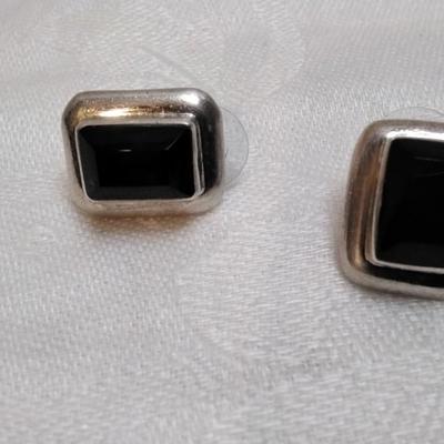 Vintage Onyx 925 Earrings