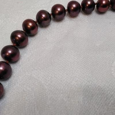 Cranberry Pearls 19" Necklace 14K Clasp