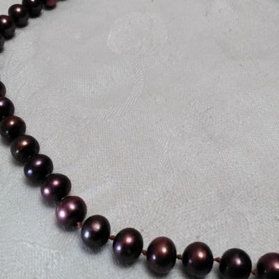 Cranberry Pearls 19" Necklace 14K Clasp