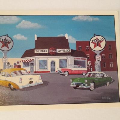 Four Lithographs of Classic Automobiles throughout American History Stan Cline