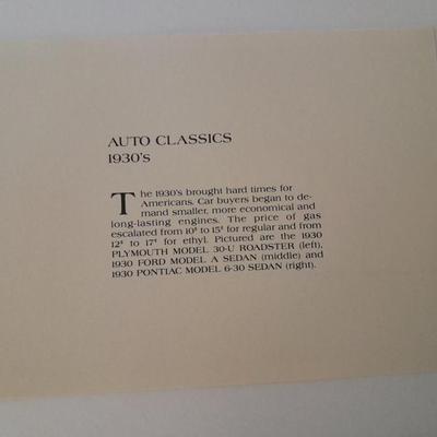 Four Lithographs of Classic Automobiles throughout American History Stan Cline