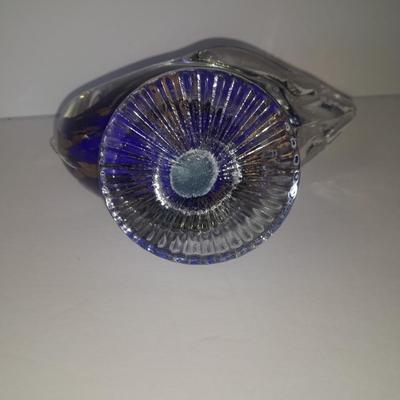 Vintage Blue and gold Murano glass Duck