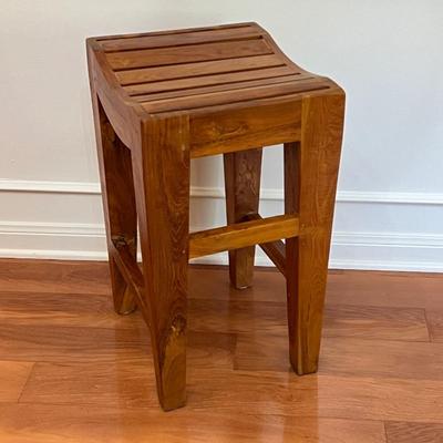Heavy Solid Teak Wood Stool from Indonesia