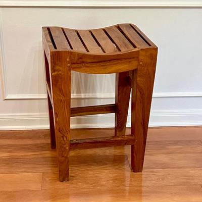 Heavy Solid Teak Wood Stool from Indonesia