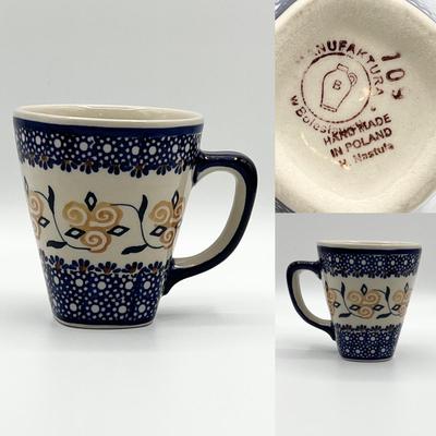BOLESLAWIEC ~ Hand Made Polish Pottery ~ Set Of Four (4) Coffee Mugs