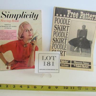 1958 Simplicity Sewing Soft Cover Book, Poodle Skirt Pattern