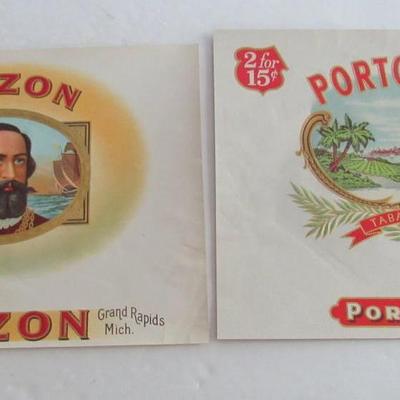 2 Vintage Cigar Box Cover Sheets