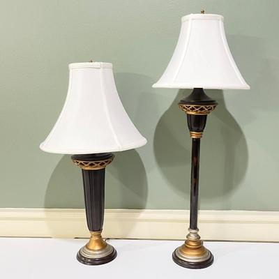 Pair (2) ~ Bronze Finish Table Lamps