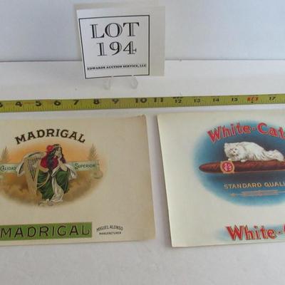 2 Colorful Vintage Cigar Box Cover Art
