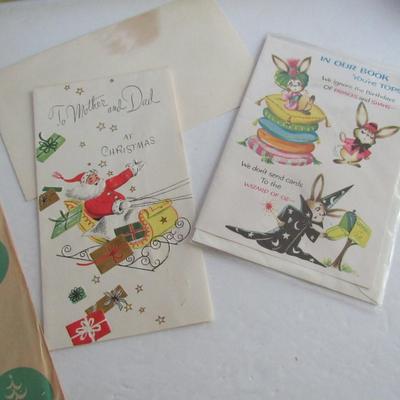 Vintage Unused Christmas and Easter Cards, Vintage Christmas Bag