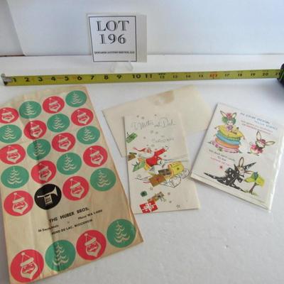 Vintage Unused Christmas and Easter Cards, Vintage Christmas Bag