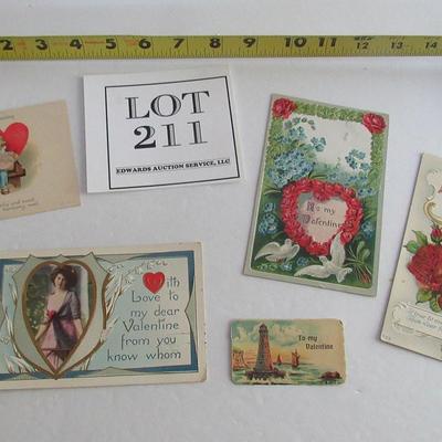 Lot of Vintage Valentine Post Cards and Scrap