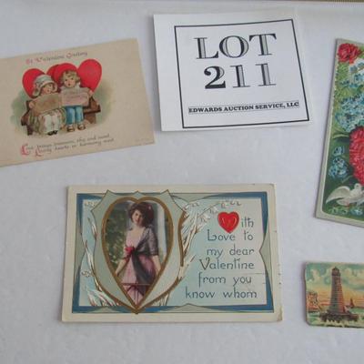Lot of Vintage Valentine Post Cards and Scrap