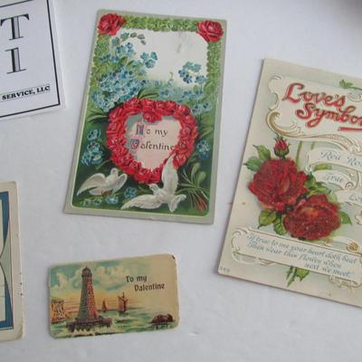 Lot of Vintage Valentine Post Cards and Scrap