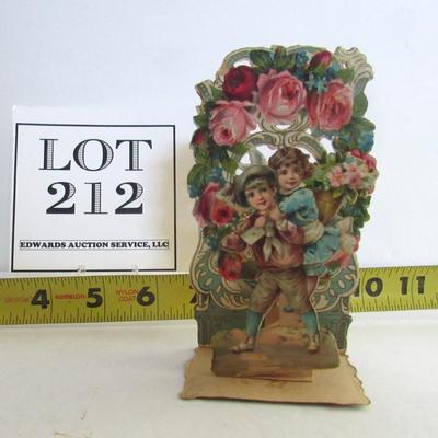 Pretty Fancy Antique German Fold Out Valentine, Smaller Size