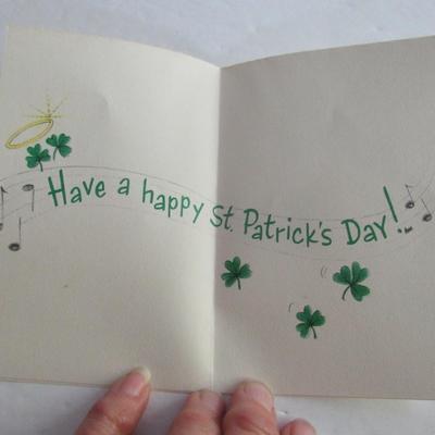 Vintage Dennison St Patricks Day Sticker Booklet, Shamrock Stickers and Old Unused St P Card