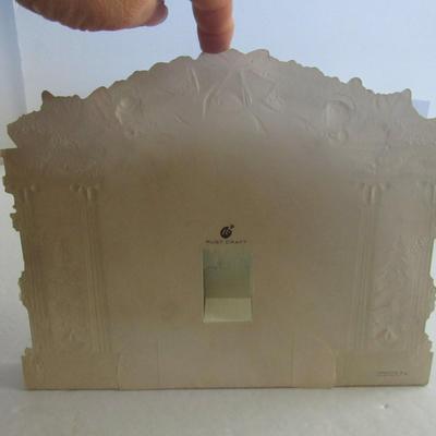 Vintage Large Rust Craft Fold Down Christmas Card and Small Old Card