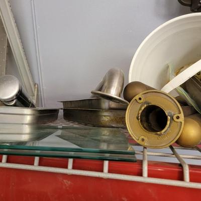 Stainless Steel Pans, water filter & dividers for glass stand