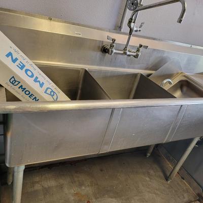 Advance Tabco 3 compartment sink, & hand sink