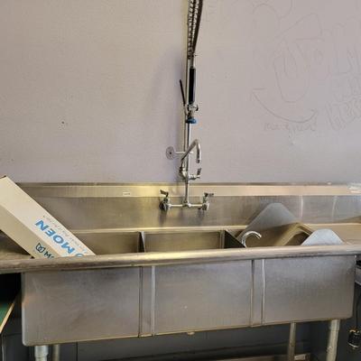 Advance Tabco 3 compartment sink, & hand sink