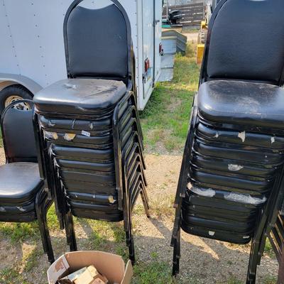 23 Black Padded Chairs
