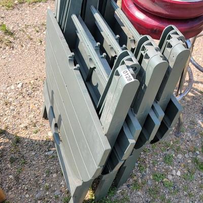 3 Green Hard Plastic Tables