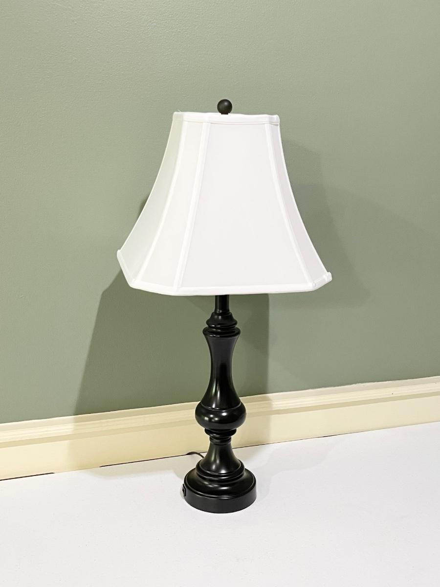 Black Metal Table Lamp 3Way Switch USB Port