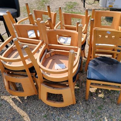 11 Padded Wood Chairs