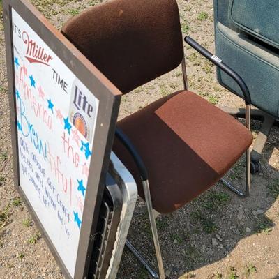 Table, chair & marker board
