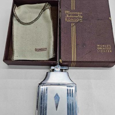 Vintage Silver Ronson Mastercase Lighter Cigarette Case